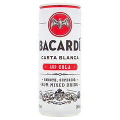 Bacardi carta blanca en cola 250 ml