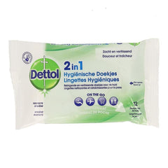 Dettol Hygienische 2in1 doekjes, 12 Stuks