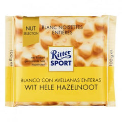 Ritter witte chocolade hazelnoot 100 g