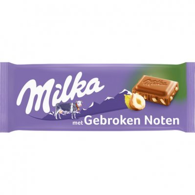 Milka hazelnoot gebroken 100 g