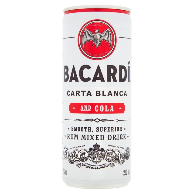 Bacardi carta blanca en cola 250 ml