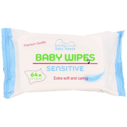 Baby Needs baby wipes sensitive 64 stuks