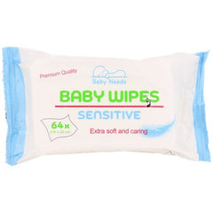 Baby Needs baby wipes sensitive 64 stuks