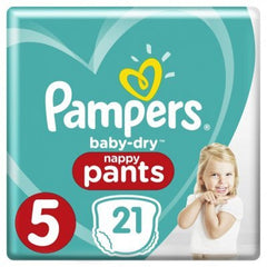 Pampers babydry luierbroekjes nummer 5 21 stuks